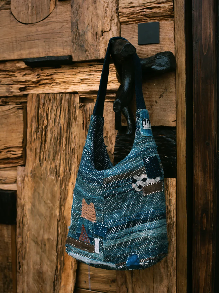Suepla Vintage Indigo Dyed Artisan Woven Shoulder Bag