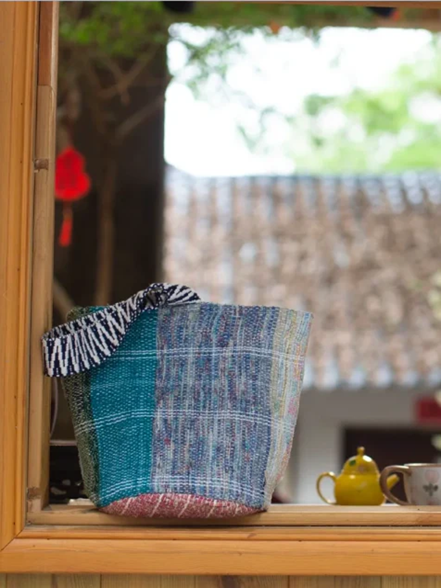 Suepla Vintage Violet Patchwork Bucket Bag