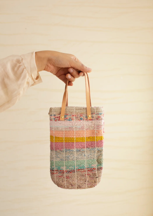 053 Suepla Pale Rainbow Mini Artisan Woven Handbag
