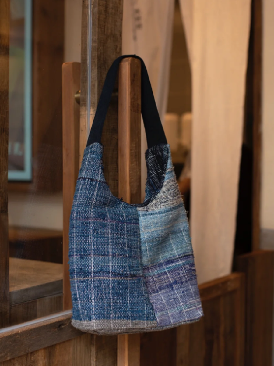 Suepla Patchwork Indigo Dyed Shoulder Bag