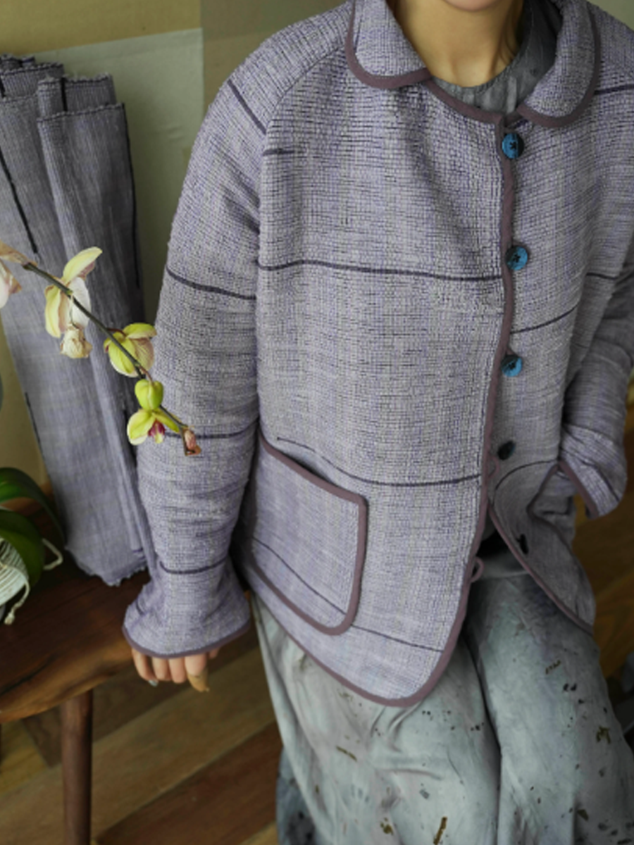 Suepla Purple Artisan Woven Coat