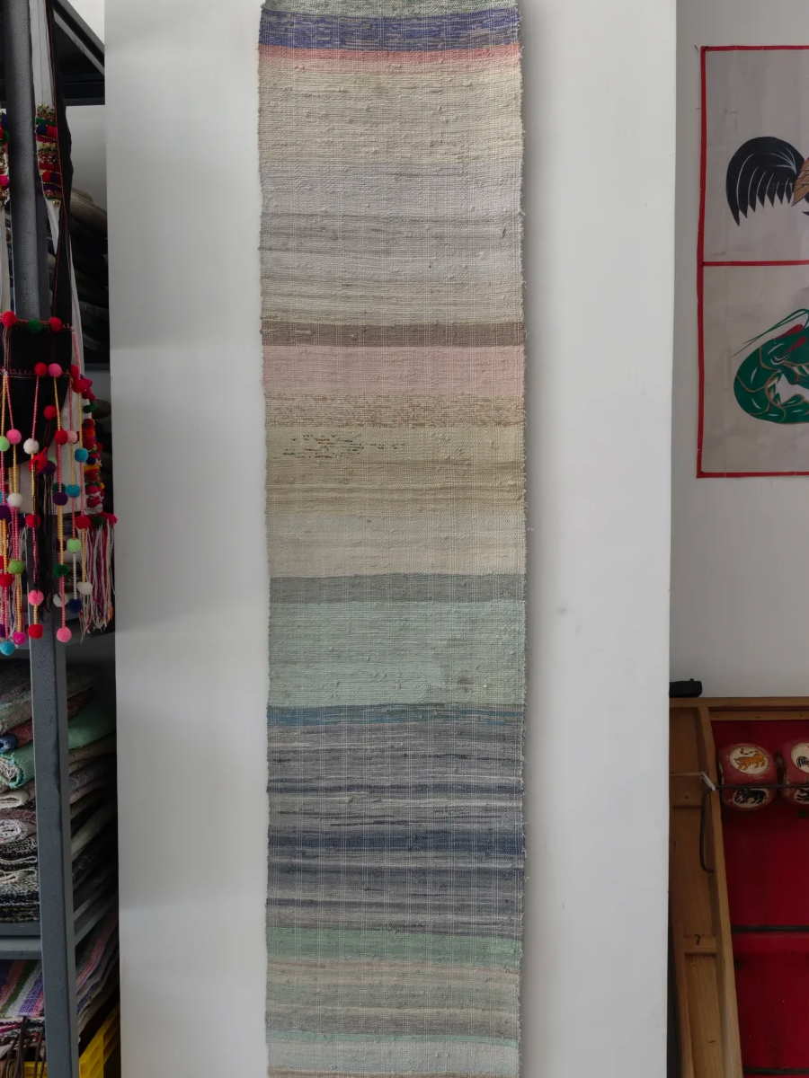 032206 Suepla Pale Blue Split-Weave Tapestry