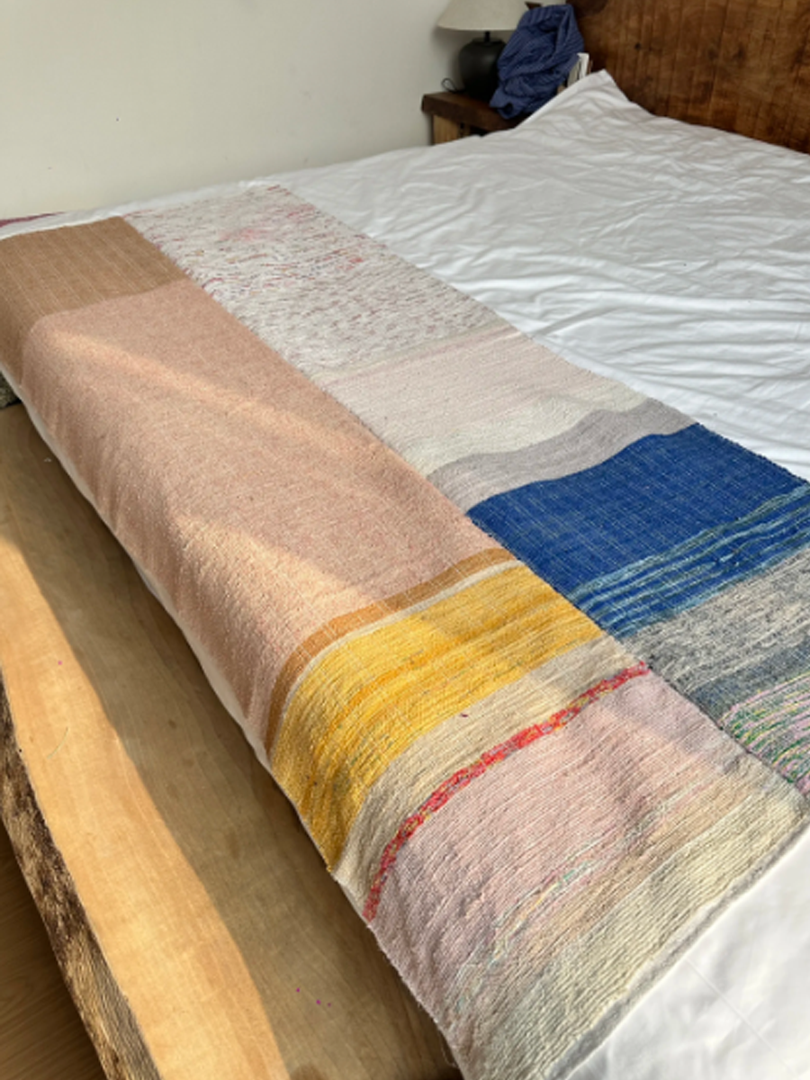 Suepla Blush Colorblocking Artisan Woven Blanket