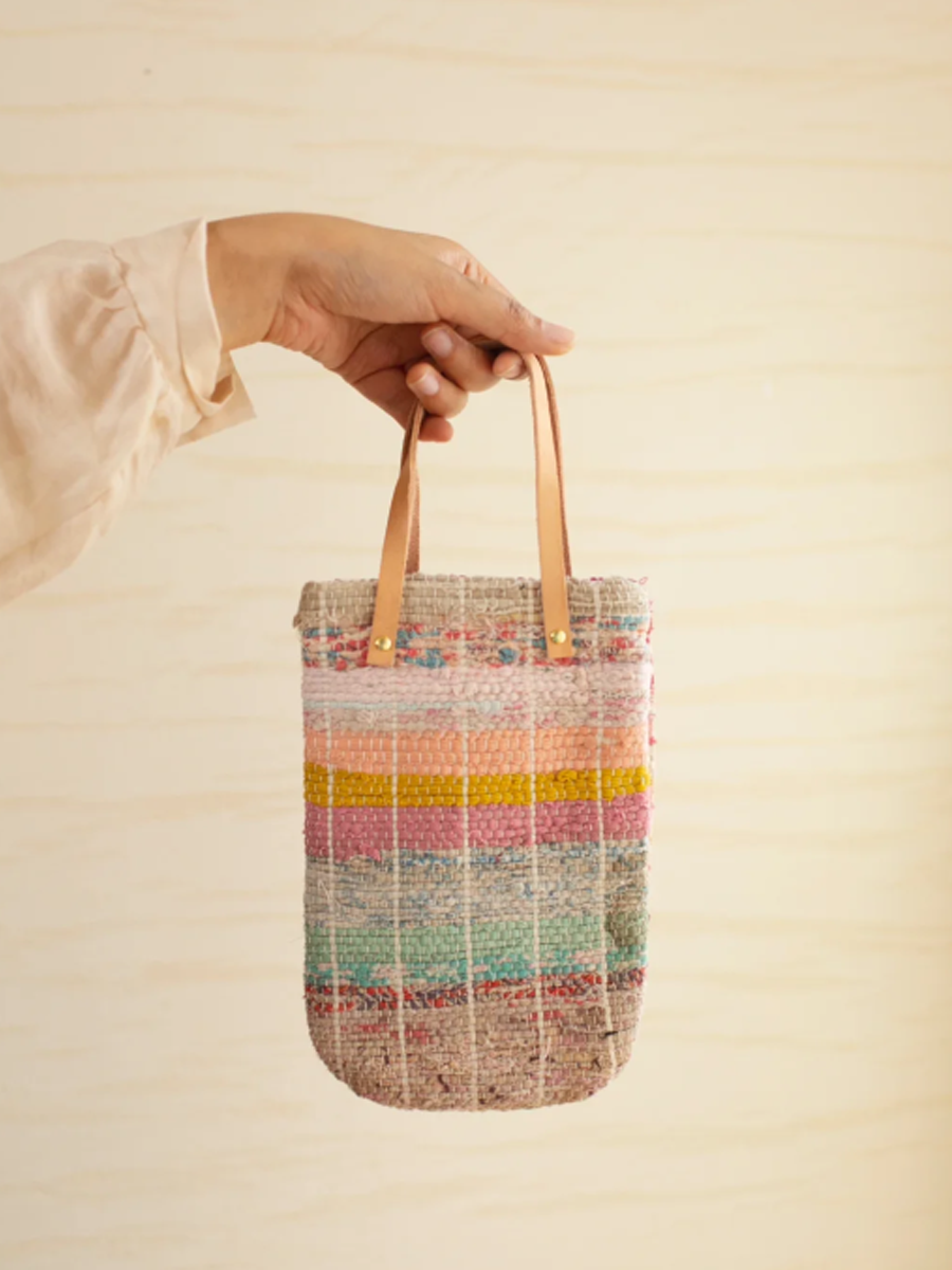 Suepla Pale Rainbow Mini Artisan Woven Handbag